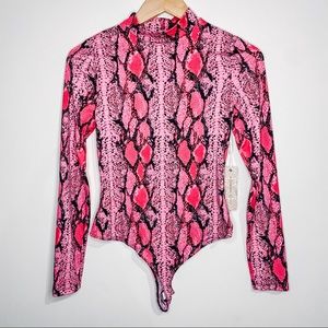 Iris Basics Hot Pink Snakeskin Bodysuit!